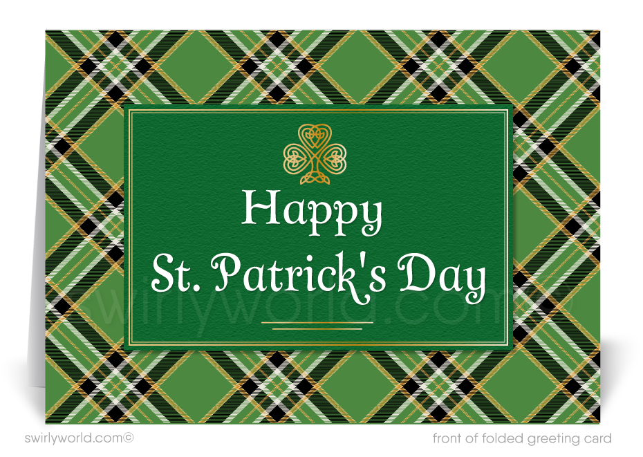 Celebrate St. Patrick’s Day with a custom business greeting card! Personalize with your name & message to share appreciation and spread the luck of the Irish.