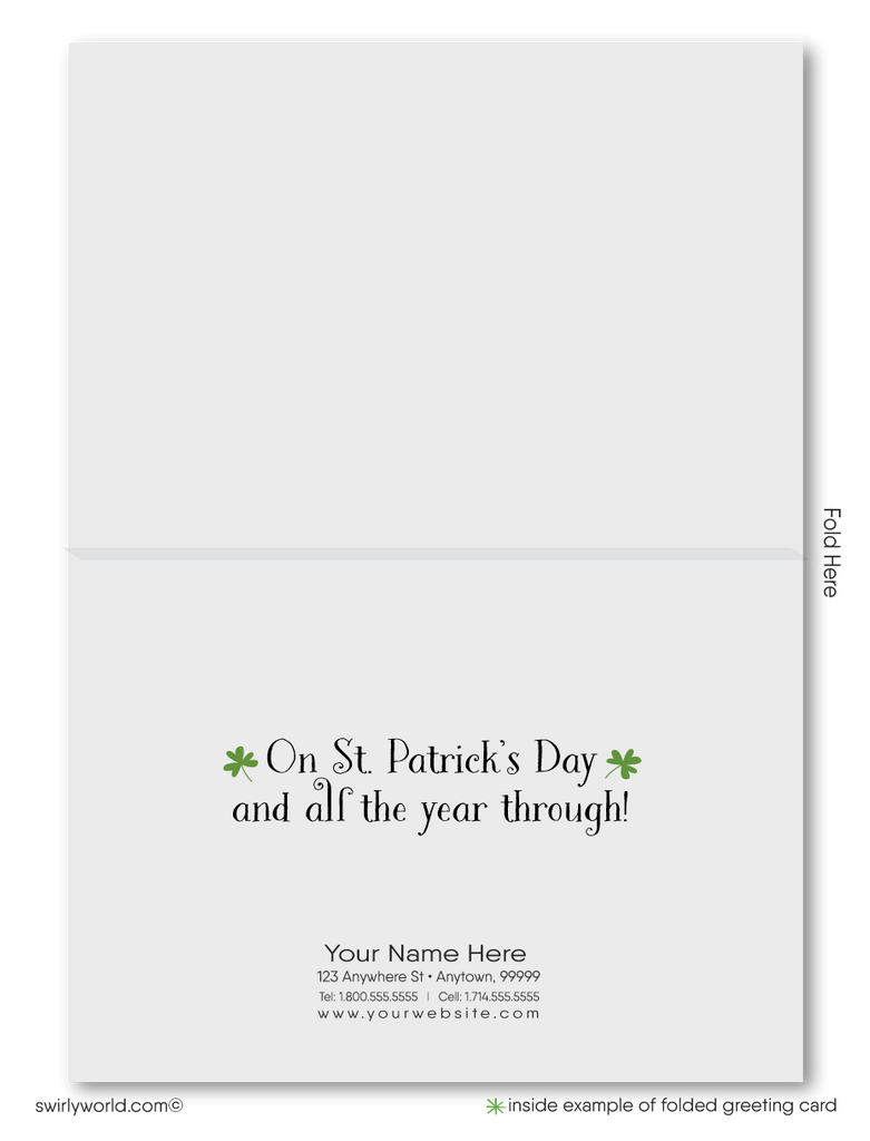 Corporate professional business "Lucky to have you as a customer" green shamrocks leprechaun happy St. Patrick's Day greeting cards.