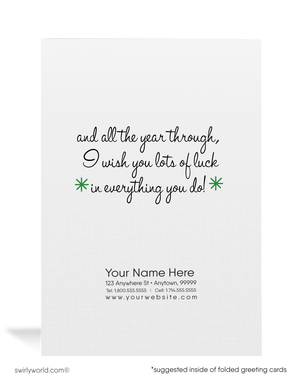 Vintage 1940s retro kitschy Irish girl green shamrocks leprechaun happy St. Patrick's Day greeting cards.