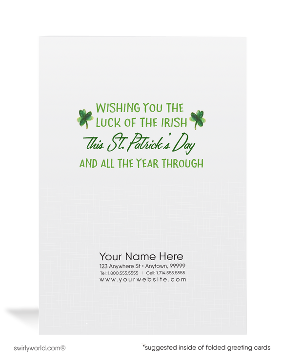 Cute Girl Shamrock Vintage 1940s Retro Happy St. Patrick's Day Cards