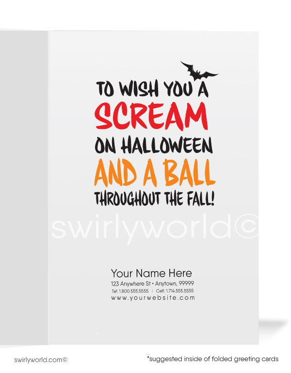 Little Devil Printed Halloween Greeting Card - "All Fired Up!" Humorous Design