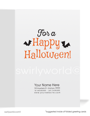 Retro Blonde Pin-up Witch "Best Witches" Printed Happy Halloween Greeting Cards 