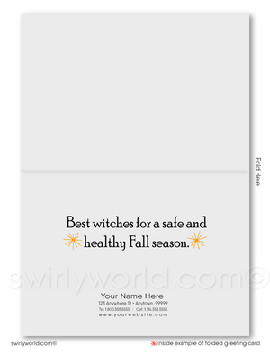 1930's Vintage Art Deco Retro Witch Halloween Greetings Cards