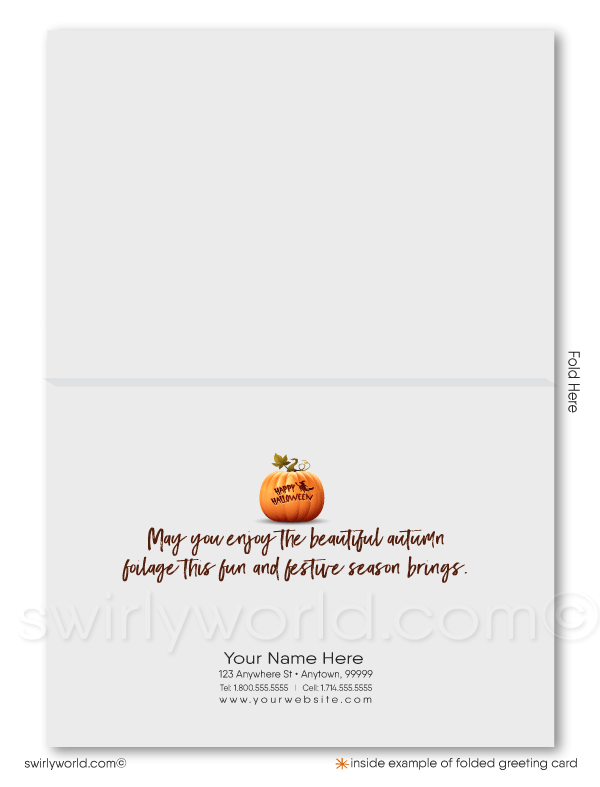 "Happy Fall Y'all" Printed Greeting Card - Autumn Leaves & Pumpkin Design