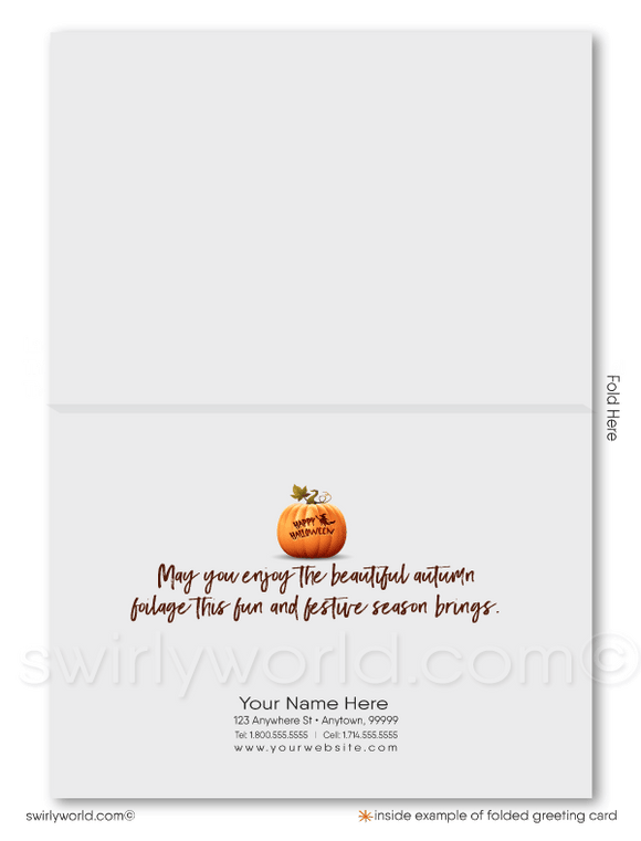 Happy Fall Y'all Halloween Greeting Cards for Business Customers.