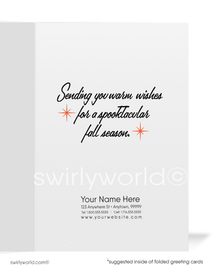 Vintage Blonde Pin-up Girl 1950s-1960s Mid-Century Retro Printed Halloween Cards