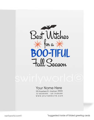 Vintage Pin-up Girl Black Kitty Cat 1950's Mid-Century Mod Printed Halloween Cards