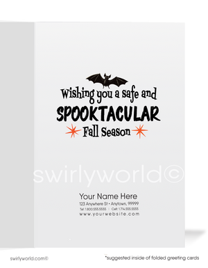 MCM 1950s-1960s Inspired Halloween Card with Haunted House and Jack-o'-Lantern