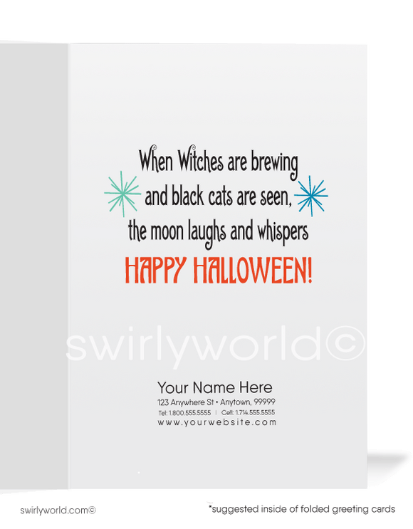 1930’s vintage mid-century retro Art Deco Happy Halloween Greeting Cards.