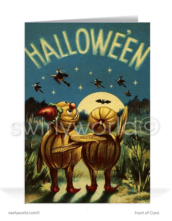 1920’s vintage retro Art Deco Old Fashioned Happy Halloween Greeting Cards