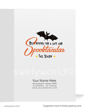 Vintage Halloween Card with Kitten, Jack-o'-Lantern, and Retro Font in 1950s-60s Style