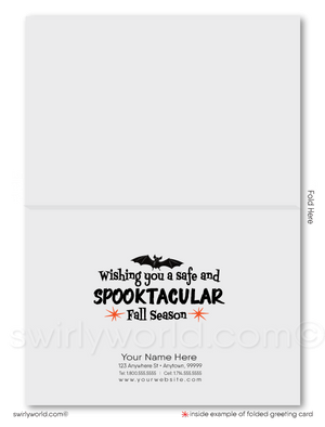 1950s-1960s Retro Hot-Dog Witch Halloween Card - "Happy Halloweenie" 1950s MCM Design