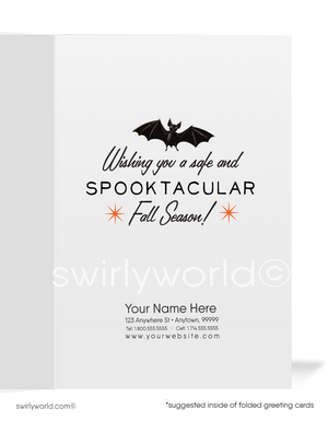 1950's-1960's Vintage Halloween Card with Dancing Kitty Cat and Jack-o'-Lantern