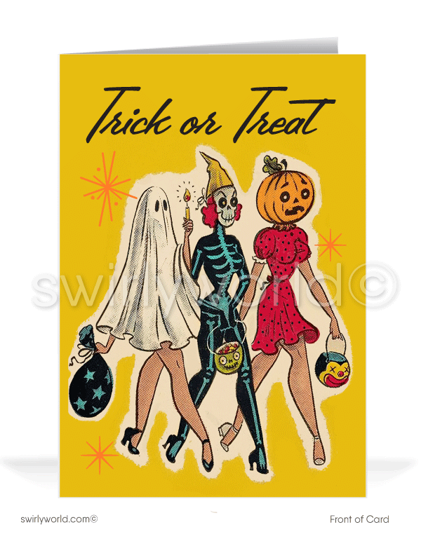 1950s-1960s Rare Vintage MCM Atomic Mid-Century Modern Atomic Retro Halloween Cards