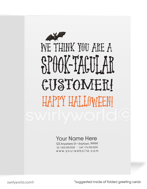 Funny Skeleton "No Bones About It" Business Printed Halloween Greeting Cards for Clients