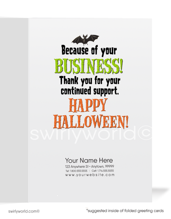  Humorous Funny Frankenstein Printed Halloween Greeting Cards for Business Customers