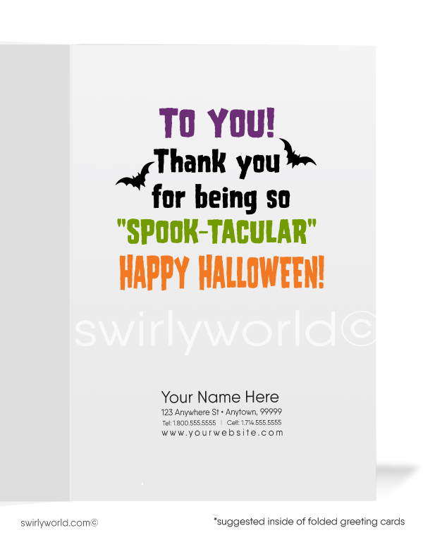 Funny Zombie Humorous Business Halloween Cards for Customers
