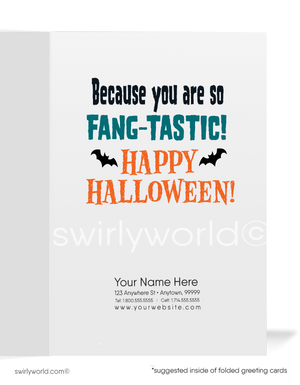 Wolfman Werewolf Funny Humorous Business Printed Halloween Cards for Customers
