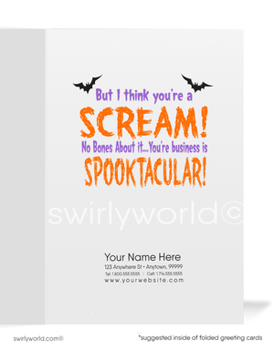 Funny Skeleton Cartoon Printed Halloween Greeting Cards for Business Customers