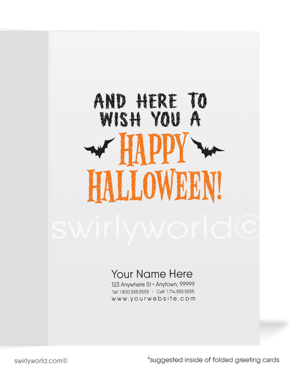 Funny Vampire Humorous Business Halloween Cards for Customers