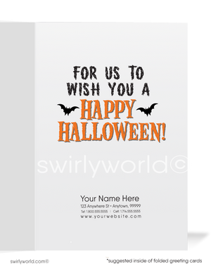 Funny Humorous Grim-Reaper Business Printed Halloween Cards for Customers