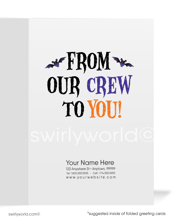 Happy Halloween From Our Crew to You! Funny Business Halloween Cards From the Office