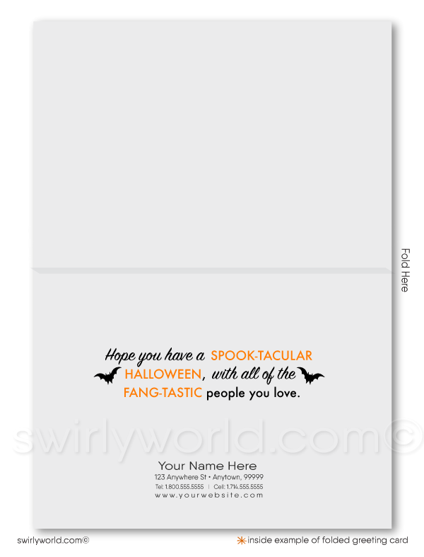 Professional Corporate Company Business Retro Printed Happy Halloween Greeting Cards