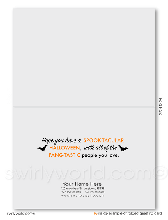 Professional Corporate Company Business Retro Printed Happy Halloween Greeting Cards 