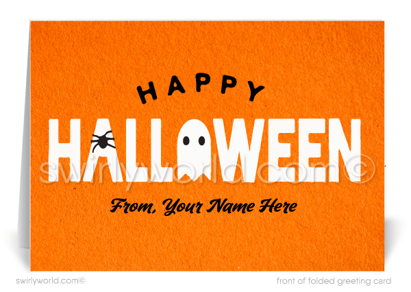 Professional Corporate Company Business Retro Printed Happy Halloween Greeting Cards 