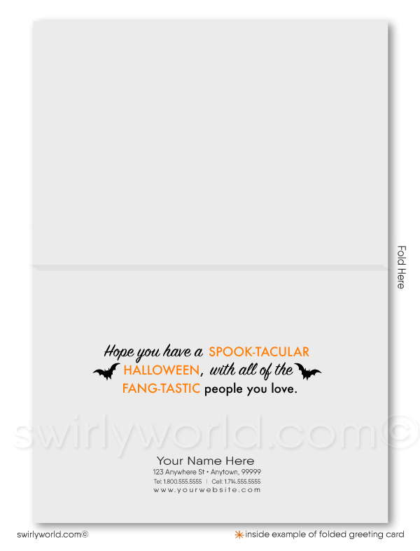 Company Business Happy Halloween Printed Halloween Greeting Cards for Customers