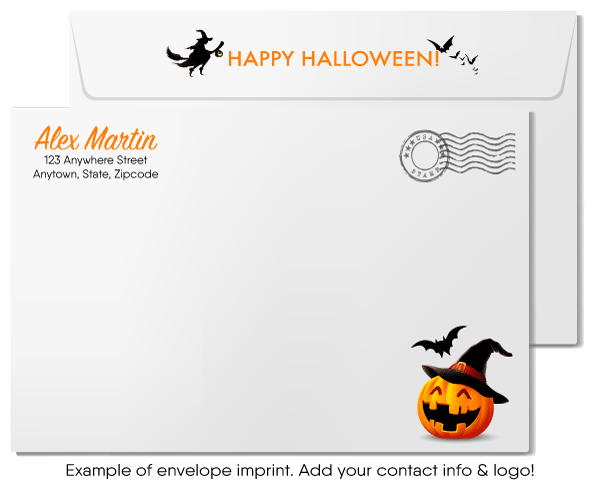 Company Business Happy Halloween Printed Halloween Greeting Cards for Customers