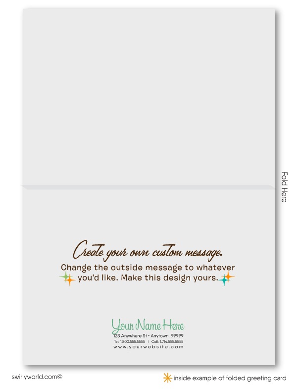 Retro Atomic Mid-Century Modern Design Thank You Note Cards for Realtors, Architects, Designers.