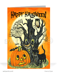 HALLOWEENヴィンテージ Vintage Halloween Decorations Cardstock Decor Witch Pumpkin