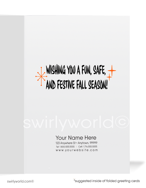 1940s-1950s Retro Bat Halloween Card - 1940s-1950s MCM Vintage Design