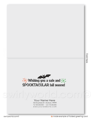 Retro Halloween Greeting Card - 1940s-1950s Kitschy "Happy Halloween" Design