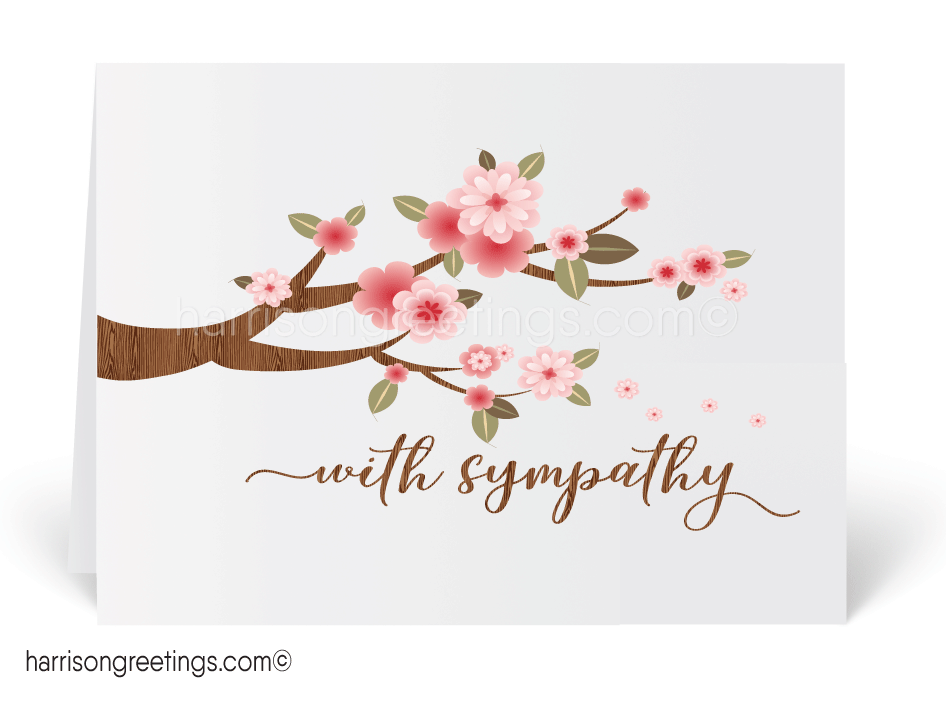 Floral With Sympathy Greeting Cards