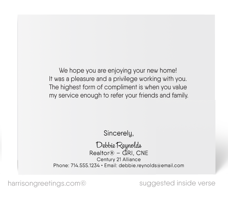 Client Congratulations Cards on New Home Purchase