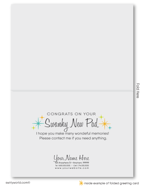 Retro Atomic Mid-Century Modern Style Thank You Note Cards