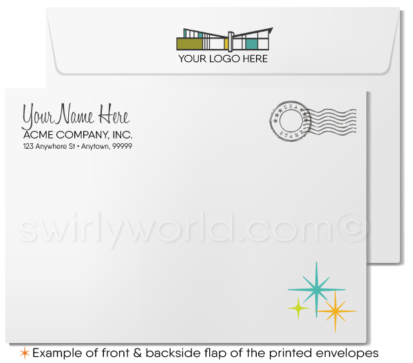 Retro Atomic Mid-Century Modern Style Thank You Note Cards