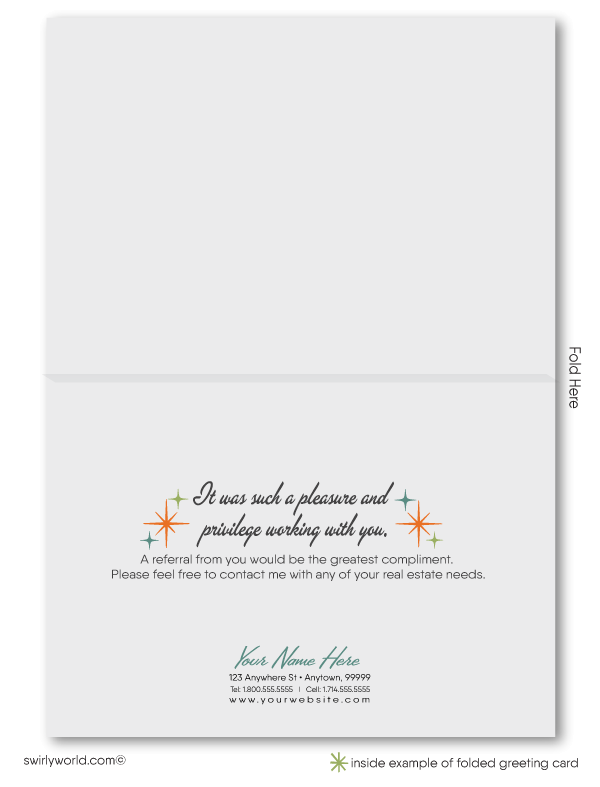 Retro Mid-Century Modern Thank You For Your Referrals Marketing For Women Realtors