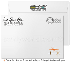 Retro Mid-Century Modern "Thank You For Your Referrals" Note Cards For Realtors