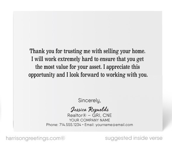 "Thank You For Listing With Me" Cards for Realtors