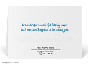 Holiday Real Estate Cards – Digital Realtor Christmas Greeting Card 5x7 Flat