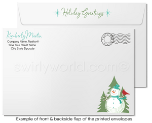 Cute Christmas House Realtor Holiday Greeting Cards for Real Estate Agents