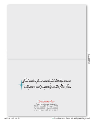 Mid-Century Style Retro Client Holiday Cards for Realtors® 