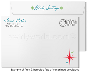 Mid-Century Style Retro Client Holiday Cards for Realtors® 