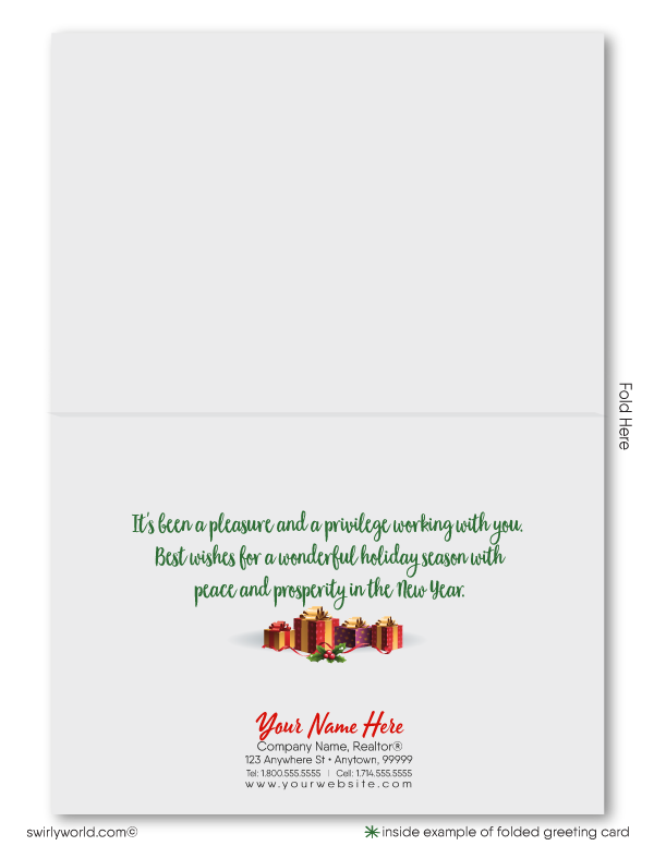 African American black man male realtor real estate agent holiday Christmas cards.
