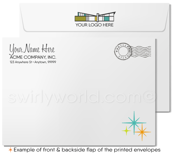 Atomic Retro Mid-Century Modern Thank You Cards For Realtors