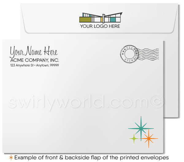 Retro Mid-Century Modern Thank You Note Cards for Women Realtors