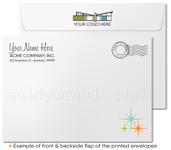 Retro Eichler Mid Century Modern Woman Realtor® Thank You Note Cards